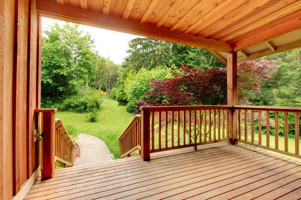 Home deck with scenery
