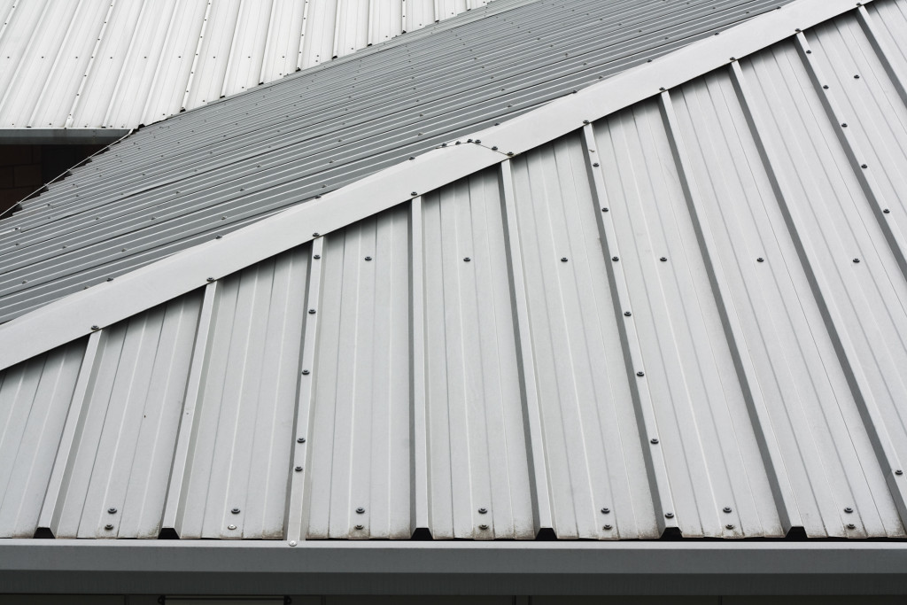 Silver metal roofing details